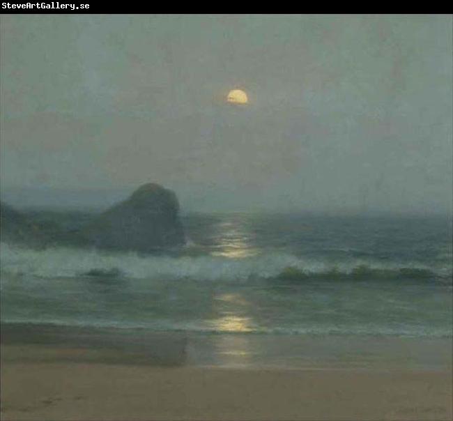 Lionel Walden Moonlight Over the Coast, oil painting by Lionel Walden